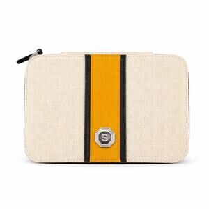 Estella Bartlett Slim Jewelry Box Travel Organizer Cream Yellow EUC